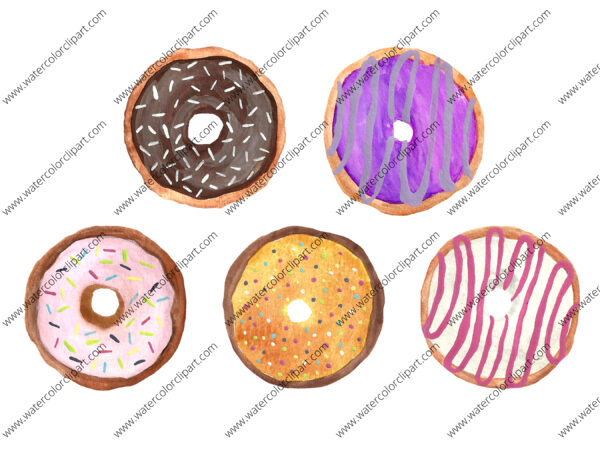 watercolor donut clip art