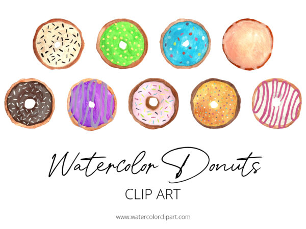 watercolor donut clip art